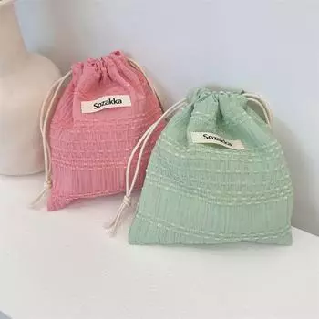 Симпатичная сумка для хранения на шнурке – свежая летняя маленькая тканевая сумка для всякой всячины, помады или предметов первой необходимости в дороге null