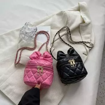 Симпатичная сумка с бантом на ремне, модная сумка-ведро