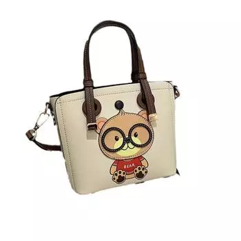 Симпатичная сумка-тоут контрастного цвета, большая вместимость, модный выбор. белый