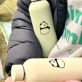 Симпатичная термокружка Пейте прямо термокружка Большая вместимость Симпатичная термокружка с уникальным дизайном Герметичная и прочная вакуумная 500ml покинуть белый