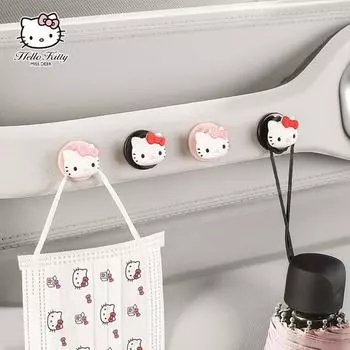 Симпатичная вешалка для маски в машину Hello Kitty, набор из 4 шт., прикрепляемое кольцо-крючок, корейские аксессуары для автомобилей