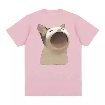 Симпатичная забавная футболка с рисунком Pop Cat Meme, мужская и женская модная футболка в стиле ретро в стиле Харадзюку, летняя повседневная футболка большого размера из 100% хлопка S чёрный