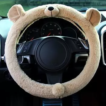 Симпатичная защита на руль Устойчивость к загрязнениям Не выцветает Декоративная коричневый