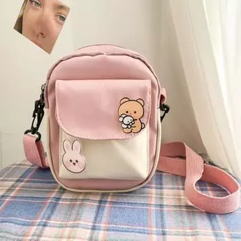 Симпатичная женская сумка через плечо, маленькая сумка, студенческая сумка-мессенджер, кавайные сумки через плечо для девочек, женские синий