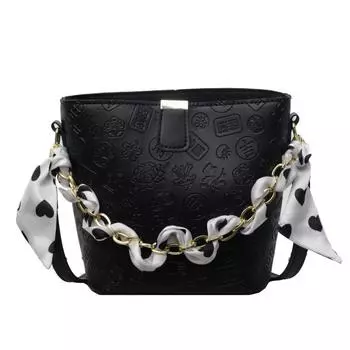 Симпатичная женская сумка через плечо с цветочным принтом, женская популярная новая модная однотонная сумка-ведро 2024 года розовый