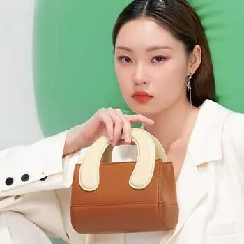 Симпатичная женская сумка из коровьей кожи, женская маленькая квадратная сумка, сумка через плечо из натуральной кожи премиум-класса, маленькая сумка через плечо One Size жёлтый/зелёный