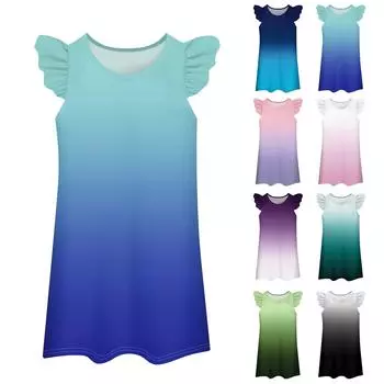 Симпатичное детское платье для повседневных игр с детским платьем с развевающимися рукавами 100 чёрный