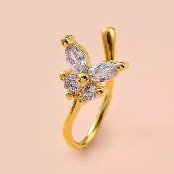 Симпатичное хирургическое стальное инфицированное пирсинг носа с бриллиантами прозрачное кольцо-гвоздик для пирсинга ноздри для женщин и парней серебряный