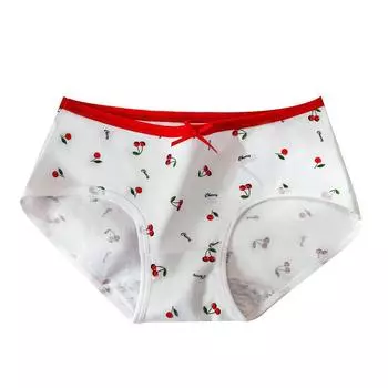 Симпатичное нижнее белье с принтом, японское женское нижнее белье, хлопковые бесшовные треугольные брюки, модное нижнее белье, минималистское нижнее белье M