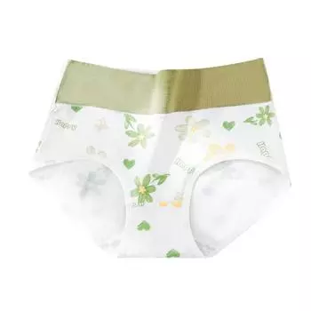 Симпатичное нижнее белье с принтом, женские хлопковые трусы, бесшовное и дышащее нижнее белье с высокой талией M