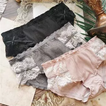 Симпатичное нижнее белье, трусы с резьбой, кружевные трусики с завязками на бедрах, трусики с низкой посадкой для женщин One Size белый