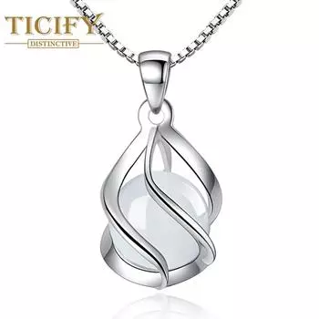 Симпатичное ожерелье из белого опала белый