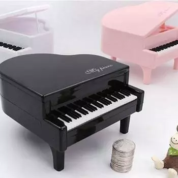 Симпатичное пианино-копилка для моделирования, мини-банка для хранения монет, имитация пианино-копилка для детей белый