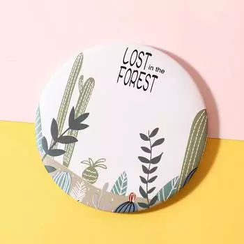 Симпатичное портативное маленькое круглое зеркало 10 шт., модное стеклянное зеркало для макияжа, мини-мультфильм 6.8cm