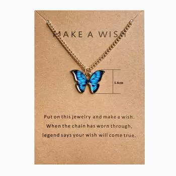 Симпатичное Ретро Кулон-Бабочка Ожерелье Простые Модные Женские Ювелирные Изделия Подарок На День Рождения A08-02-52