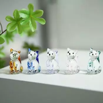 Симпатичное украшение из кристаллов для кошек, прозрачная статуэтка кошки, креативная статуэтка кошки, домашний декор розовый