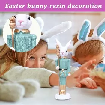 Симпатичное украшение из смолы в виде кролика-скипетра One Size зелёный