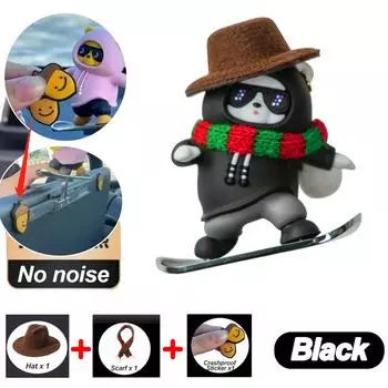 Симпатичное украшение на приборную панель автомобиля, скользящее украшение в виде медведя, мини-фигурка животного для центральной консоли, аксессуары для салона автомобиля Standalone синий