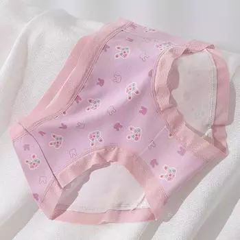 Симпатичное женское нижнее белье, удобное женское нижнее белье из треугольного хлопка со средней посадкой и бесследным узором one size