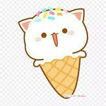 Симпатичные чиби-кошки с мороженым, коты, кавайные железные нашивки для одежды, наклейки с аппликациями на одежду, термочувствительные индивидуальные патчи