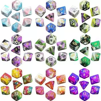 Симпатичные цветные игральные кости, 7 шт. — идеальный подарок для любителей аксессуаров для настольных игр DND