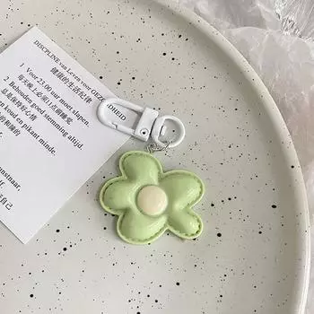 Симпатичные цветные подвесные брелки с цветком, автомобильное кольцо для ключей для женщин, девочек, украшение сумки зелёный