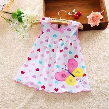 Симпатичные детские хлопковые детские футболки с цветочным принтом в горошек, платье, футболка, жилет one size