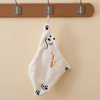 Симпатичные детские полотенца для рук с подвесной петлей Забавные пивные полотенца для рук для ванной комнаты Кухни Подвесные мочалки с мультяшными животными Мягкие впитывающие полотенца для рук