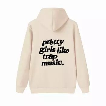 Симпатичные девушки любят трэп-музыку, толстовка с капюшоном, женская забавная толстовка с капюшоном, пуловеры, унисекс, топ из чистого хлопка, джемпер, повседневные толстовки с капюшоном S чёрный
