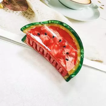 Симпатичные летние заколки для волос из ацетата с овощами и фруктами, арбуз, лимон, вишня, заколки для волос в форме акулы для женщин, аксессуары для волос as the picture