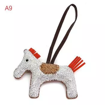 Симпатичные маленькие лошадки, подвеска, блестящий брелок со стразами, сумка, подвеска, аксессуары для сумок чёрный