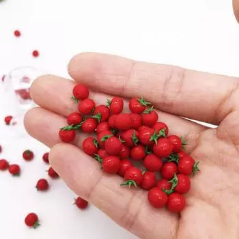 Симпатичные мини 10 шт. 1:12 масштабов, кукольный домик из смолы, искусственные миниатюрные фрукты, помидоры, кухонная модель еды, аксессуары, игрушка в подарок