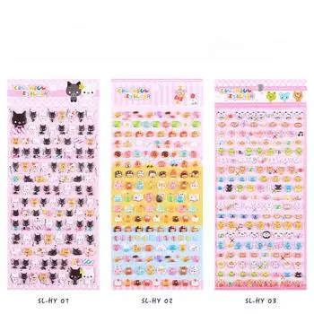 Симпатичные мини-животные стереоскопические 3D-пузырьковые наклейки для дневника, наклейки для декора, канцелярские наклейки для школы