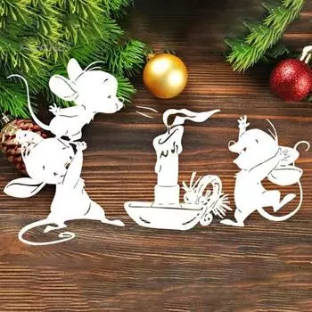 Симпатичные мыши резки штампов DIY альбом для скрапбукинга тиснение бумажных карточек изготовления ремесел серебряный