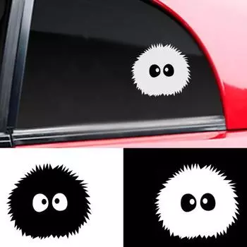 Симпатичные наклейки на окна автомобиля, ноутбука, мультяшные большие глаза, Стайлинг, наклейка, DIY Декор белый