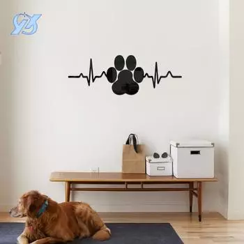 Симпатичные наклейки на стену с изображением кошачьей лапки, зеркальные акриловые наклейки для украшения гостиной, наклейки для спальни