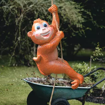 Симпатичные подвесные качели, статуя животного, украшение для патио, для внутреннего домашнего офиса, широкое применение Monkey