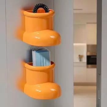 Симпатичные сапоги Магнитный присоска Холодильник Настенный ящик для хранения Кухня Украшения Органайзер Корзина Без Дырокол Ящик для хранения красный