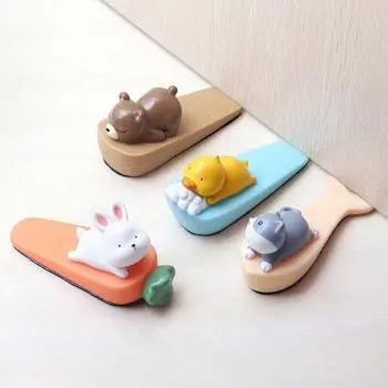 Симпатичные силиконовые клиновые защитные ограждения для дома, защитная дверь, мультяшный дверной стопор, защита для двери и двери 13.5*6*6cm белый