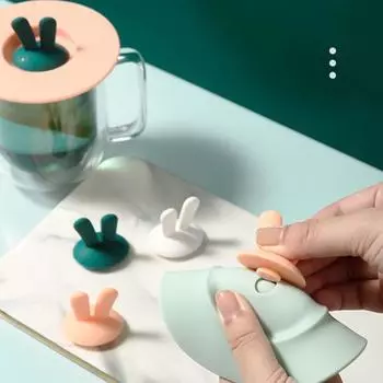 Симпатичные силиконовые крышки для чашек многоразовые чистые декоративные жёлтый