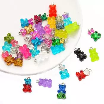 Симпатичные смолы Gummy Bear Подвески для ювелирных изделий DIY Аксессуары 01 разноцветный
