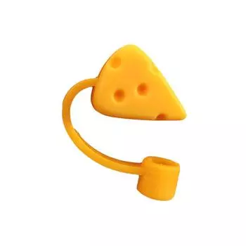 Симпатичные соломенные колпачки с мультяшной силиконовой защитной заглушкой для чашек диаметром 6-8 мм Cheese