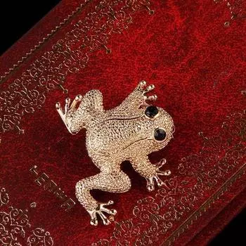 Симпатичные женщины горный хрусталь лягушка животное брошь булавки корсаж костюм нагрудный значок ювелирные изделия