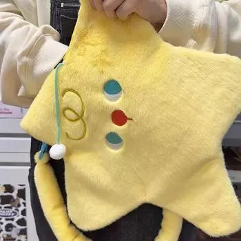 Симпатичные женские плюшевые сумки через плечо в форме звезды, модные повседневные женские сумки через плечо с мультяшными героями