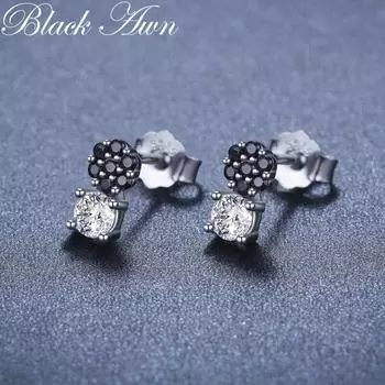 Симпатичные женские серьги-гвоздики BLACK AWN