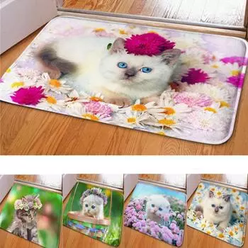 Симпатичный 3D кот, животное, ванная комната, кухня, дверь, противоскользящий коврик, коврик, ковер