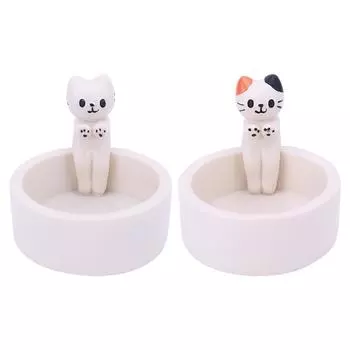 Симпатичный ароматический подсвечник, креативная подставка для свечей для кошек, подарок для кошки Lo white ears