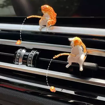 Симпатичный автомобильный рыболовный кот, смоляное украшение, автомобильное зеркало заднего вида, подвеска, воздухозаборник, навигационный экран, автомобильные аксессуары, декор интерьера