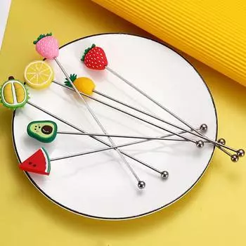 Симпатичный бар для перемешивания коктейлей Feuit из нержавеющей стали, палочка для перемешивания коктейлей, бирки для напитков, барменские инструменты, барный инструмент