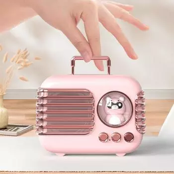 Симпатичный беспроводной динамик Bluetooth 5.0 с подсветкой Портативный музыкальный плеер Встроенный микрофон Аккумулятор 400 мАч Поддержка TF-карты TWS Громкая связь чёрный